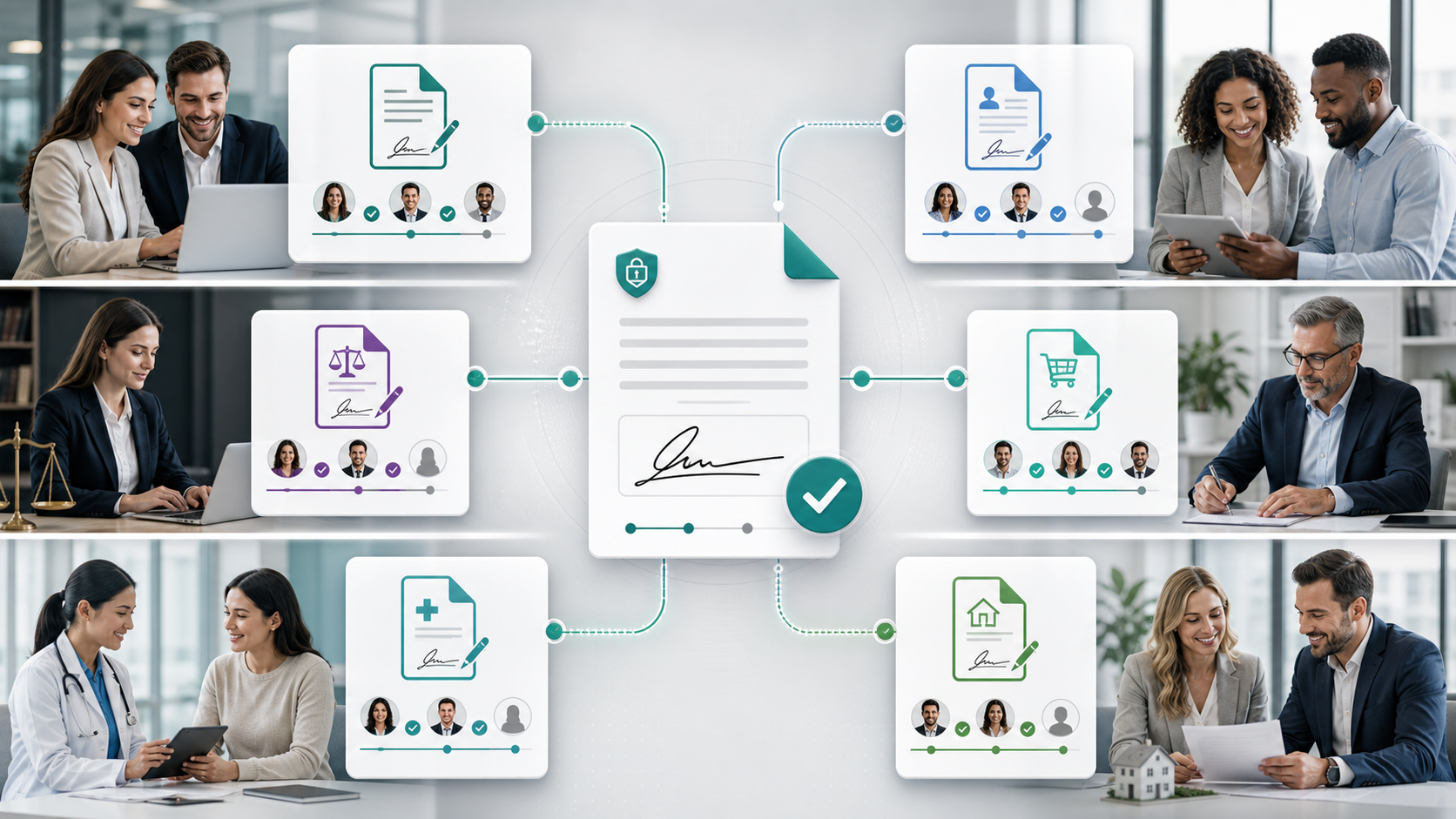 Teams using NevTan Sign across business segments